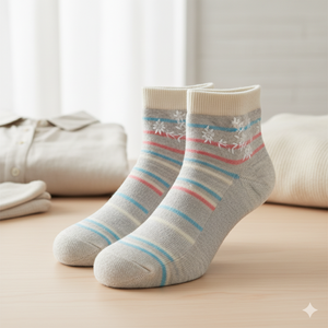 Calcetines de Invierno al por Mayor, Gruesos, Tejidos, 100% Algodón, para Mujer, Ecológicos, Diseño Acanalado Informal, Absorbentes de Sudor y Transpirables - Product Image 3