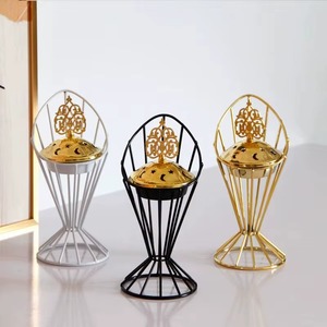 Quemador de incienso de Metal de lujo con luz árabe de Oriente Medio y difusor de aromaterapia Decoración de mesa soporte de incienso - Product Image 1