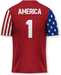 Top Quality Sublimated Football Jersey American Flag Jersey <b>Shorts</b> Set Sports Team Sublimation Wear Football Set - Product Image 2