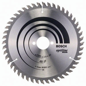 Optiline 190 mm Circular Saw Blade with 48 Teeth 30 mm Bore 2.6 mm Kerf Carbide-Tipped for <b>Garden</b> Hand <b>Tools</b> BOSCH Brand - Product Image 1