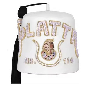Chapeau Fez maçonnique pour événements maçonniques, chapeau Fez maçonnique brodé, cérémoniel, chapeau Fez maçonnique Shriner personnalisé - Product Image 1