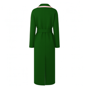 Manteau en laine Alpha Kapa Alpha prêt à être expédié, manteau trench de haute qualité pour femmes avec ceinture, manteau maxi en laine de style universitaire - Product Image 3