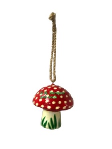 Authentic Kashmiri <b>Hand</b>-Painted Mushroom Christmas <b>Ornaments</b> Small Decorative Hanging Gifts for Holidays-Custom Sizes Available - Product Image 6