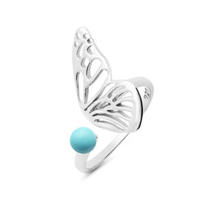 Anillo único de diseñador de Plata de Ley 925 sólida, piedra preciosa turquesa Natural de 4MM, joyería fina multichapada para bodas, venta al por mayor - Product Image 5