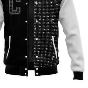 Veste en laine de haute qualité à ressorts enduits en gros, veste de baseball en chenille brodée personnalisée, veste universitaire pour homme - Product Image 3