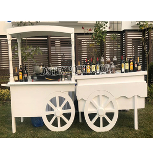 Décor de mariage tendance décrochage de nourriture Rehdi chariot de bonbons en bois blanc avec roues décor de mariage tendance décrochage de nourriture Rehdi - Product Image 1