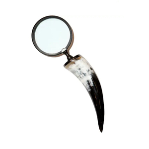 Antique Bone Handheld Magnifier with 4 Inch Premium Brass Framed Magnifying Glass with <b>Hand</b>-carved Bone Handle - Product Image 5