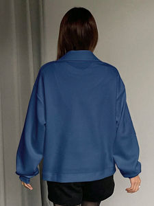 เสื้อสเวตเชิ้ตคอกลมลำลองสำหรับผู้หญิงฤดูหนาว สั่งทำพิเศษพร้อมโลโก้ด้านหน้า ระบายอากาศได้ดีและไม่หดตัว ราคาขายส่งสมเหตุสมผล - Product Image 2