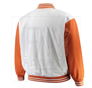 Les meilleurs produits de sport de baseball portent des vestes universitaires avec un design personnalisé Veste à manches en cuir pour hommes - Product Image 3