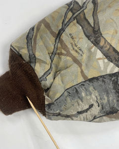 Mens Vintage Forest <b>Camo</b> Bomber Jacket Realistic Tree Trunk Pattern Snap Button Lightweight Tactical Utility Outdoor Field <b>Coat</b> - Product Image 5