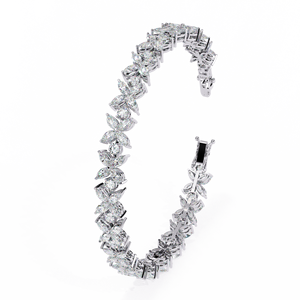 Magnifique bracelet et jonc en or 18 carats avec diamants de laboratoire - Product Image 4