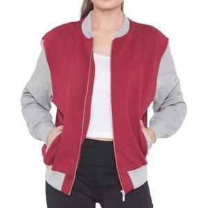 Chaquetas universitarias de fabricante para mujer Chaqueta de talla grande para mujer con logotipo bordado por el cliente de lana de alta visibilidad de su marca - Product Image 3
