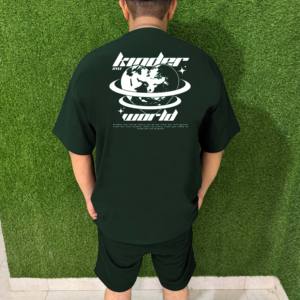 Conjunto de chándal de dos piezas de algodón transpirable, ropa deportiva de verano para hombre de talla grande personalizada al por mayor con camiseta y pantalones cortos sólidos, conjunto de invierno - Product Image 3