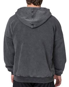Personalizado de algodón de los hombres de gran tamaño de la gota del hombro zip up sudaderas con capucha streetwear vintage lavado ácido peso pesado en blanco zip HOODIE para los hombres - Product Image 2