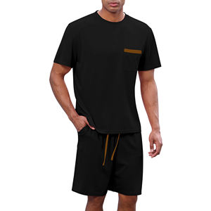 Custom High Quality 230gsm Oversized Luxury Plus Size Streetwear Graphic <b>Screen</b> Print Embroidered Men's Shorts T-Shirts Set - Product Image 1