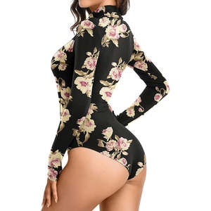 Bodysuits Estampados para Mujer, Sexy, de Moda para Club, Casual, Ropa de Playa, Manga Larga, Cintura Alta, Secado Rápido, Transpirable, Ajuste Ceñido - Product Image 1