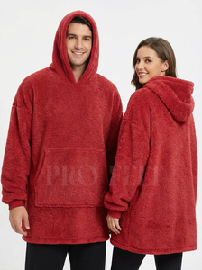 Hot Selling <b>Sherpa</b> Oversized Long <b>Hoodie</b> Custom Large Front Pocket Cozy Fleece Heavy Weight Winter Warm Hoodies Sweatshirts - Product Image 5