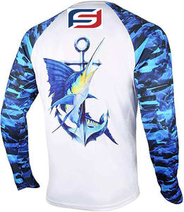 Camiseta de manga larga de secado rápido UV UPF 50 +, camiseta de rendimiento de pesca, impermeable, estilo liso, talla XL para hombre, venta al por mayor - Product Image 6