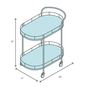 Chariot à boissons en céramique écologique fait main de qualité supérieure, chariot de service à cocktails moderne, chariot de bar industriel de luxe pour la maison, américain - Product Image 2