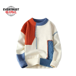 Suéter de lana o mezcla de algodón 350 GSM 100% para hombre, sudadera personalizable de alta calidad para invierno, teñido liso - Product Image 1