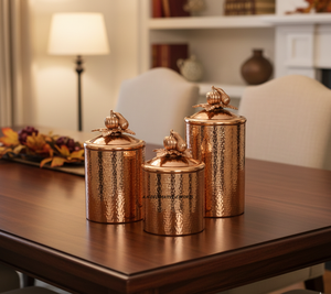 Juego de Recipientes Decorativos para Almacenamiento de Alimentos de Acero Inoxidable Martillado a Mano, Estilo Europeo, Color Oro Rosa, Ecológico - Product Image 5