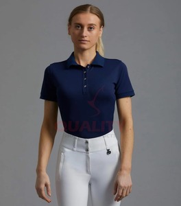 T-shirt d'équitation pour femmes en tissu extensible, respirant, athlétique, élégant, léger, performant, vêtements d'équitation - Product Image 1