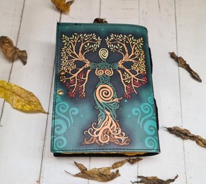 วารสารหนังแม่โลกพร้อมกระดาษมีขอบหยักหรูหราหนังสือนิทานสะกดสูตรผูกเกลียวและสมุดบันทึก - Product Image 4