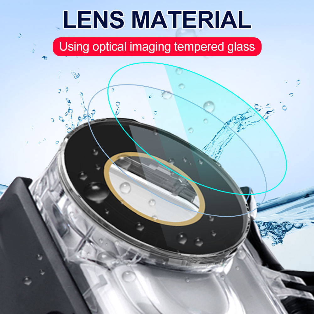 HONGDAK Waterproof Protective case 197ft/60m Underwater Dive Housing Shell Dive Insta360 GO 3 Case