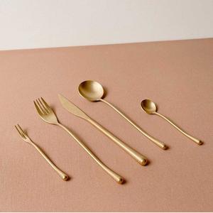 24 Pcs Laiton Métal Bambou Couverts Cuillère Fourchette Couteaux Vaisselle Finition Or Avec Plusieurs Tailles et Forme Design Ensembles de Couverts - Product Image 3