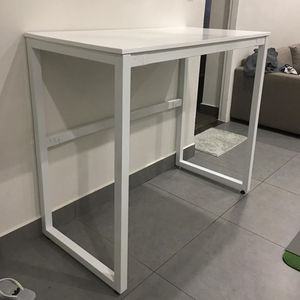 Escritorio Ergonómico Minimalista para Trabajar de Pie con Superficie de Madera y Estructura de Acero, 105 cm de Altura - Product Image 6