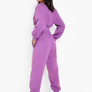 Chándal informal de invierno de alta calidad para mujer, chándal de manga larga ajustado, Color sólido, diseño estampado de talla grande - Product Image 2