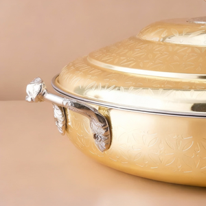หม้อสแตนเลสเคลือบทอง พร้อมฝาปิด ดีไซน์ทันสมัย สวยงาม หรูหรา ใช้เป็นชามเสิร์ฟ สำหรับครัว ห้องอาหาร โรงแรม - Product Image 3