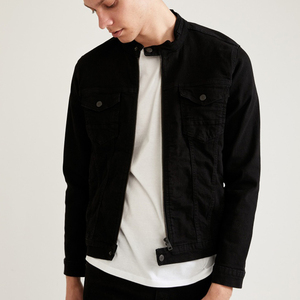 Chaqueta vaquera personalizada de alta calidad, de diseño elegante chaqueta vaquera, chaqueta ajustada negra para hombre - Product Image 5