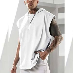 New Style 2025 Fashion High Quality Cotton <b>Sleeveless</b> <b>Hoodie</b> <b>Men</b> Custom Logo Hooded Shirt Casual Sleeve-less Tee Hoodies - Product Image 2