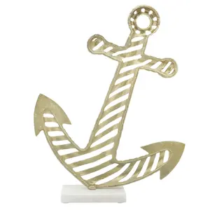 Ancre de luxe en métal plaqué or, design haut de gamme, pour la décoration murale, dernière Sculpture d'ancre pour la décoration de la maison - Product Image 2