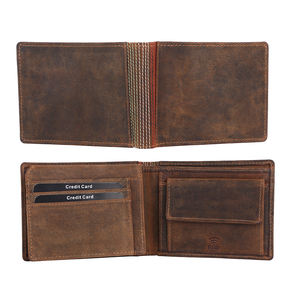 Best Price <b>Mens</b> <b>Wallet</b> Open Closure Type with Chain and Embroidery Decoration Pure Leather Card Holder for Gents - Product Image 1