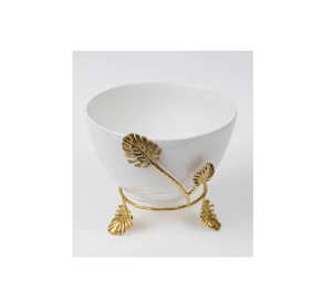 Cuenco decorativo de latón con pulido dorado y hoja diseñada para decoración del hogar Utiliza forma redonda y al mejor precio - Product Image 3