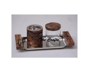 Superior Quality Mubkhara With Tray And Acrylic Box In Wooden And Stainless Steel <b>Incense</b> <b>Oud</b> Burner For Sale - Product Image 1