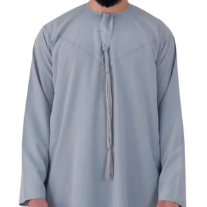 Nouveau design dernière mode hommes coloré Thobe Jubba arabe Robe tissu pour vêtements islamiques 100% coton élégant étage longueur longue - Product Image 2
