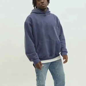 Suéter informal con capucha de algodón 100% de alta calidad para hombre, estilo de pecho de doble línea con logotipo de letra, sudaderas con capucha sueltas para la temporada de primavera - Product Image 3