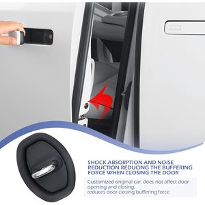 4ชิ้นฝาล็อคประตูรถยนต์แผ่นซิลิโคนป้องกันชิ้นส่วนสลักประตูดูดซับแรงกระแทกเพื่อป้องกันการเกิดสนิม - Product Image 1
