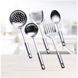 Juego de 5 Uds de Metal multifuncional para servir alimentos, utensilios de cocina, cubiertos de acero inoxidable, mesa pulida con espejo - Product Image 2