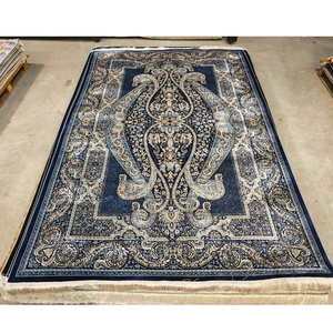 Alfombra turca de lujo hecha a máquina BFM Hereke Navy Fab. Colección Premium Carpet para espacios de vida elegantes - Product Image 4
