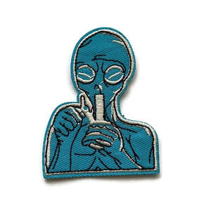 Custom logo embroidered patches with durable <b>adhesive</b> and merrow border for corporate branding - Product Image 3