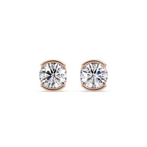 Pendientes de Diseño con Diamantes de Corte Redondo a la Moda, 0.30 Ct, Diamantes Cultivados en Laboratorio en Platino, para Bodas, Compromisos y Fiestas - Product Image 3