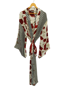 Vestido hasta el tobillo Túnica India Sari Bata Vestido de novia Vestido de maternidad Bata de regalo Ropa de fiesta en la playa Kimono Sari de seda estampado indio, - Product Image 3