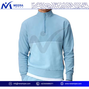 Stylish Slim Fit <b>Quarter</b> <b>Zip</b> Hoodie Soft <b>Fleece</b> for Winter Breathable Comfortable for Yoga Travel Everyday Use Embroidered - Product Image 2