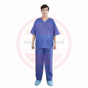 Uniforme d'hôpital de combinaison de gommage médical non tissé \ uniforme d'infirmière chirurgical non tissé de qualité supérieure avec des poches - Product Image 1