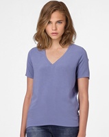 T-shirts pour femmes à col en V, 100% coton, manches courtes, respirants, écologiques, décontractés pour l'été, avec applications personnalisables