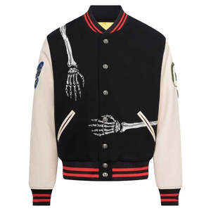 Chaqueta Varsity para Hombre con Bordado Chenille Personalizado, Cuello Alto, Color Personalizado, Impermeable, 100% Lana, para Invierno - Product Image 3